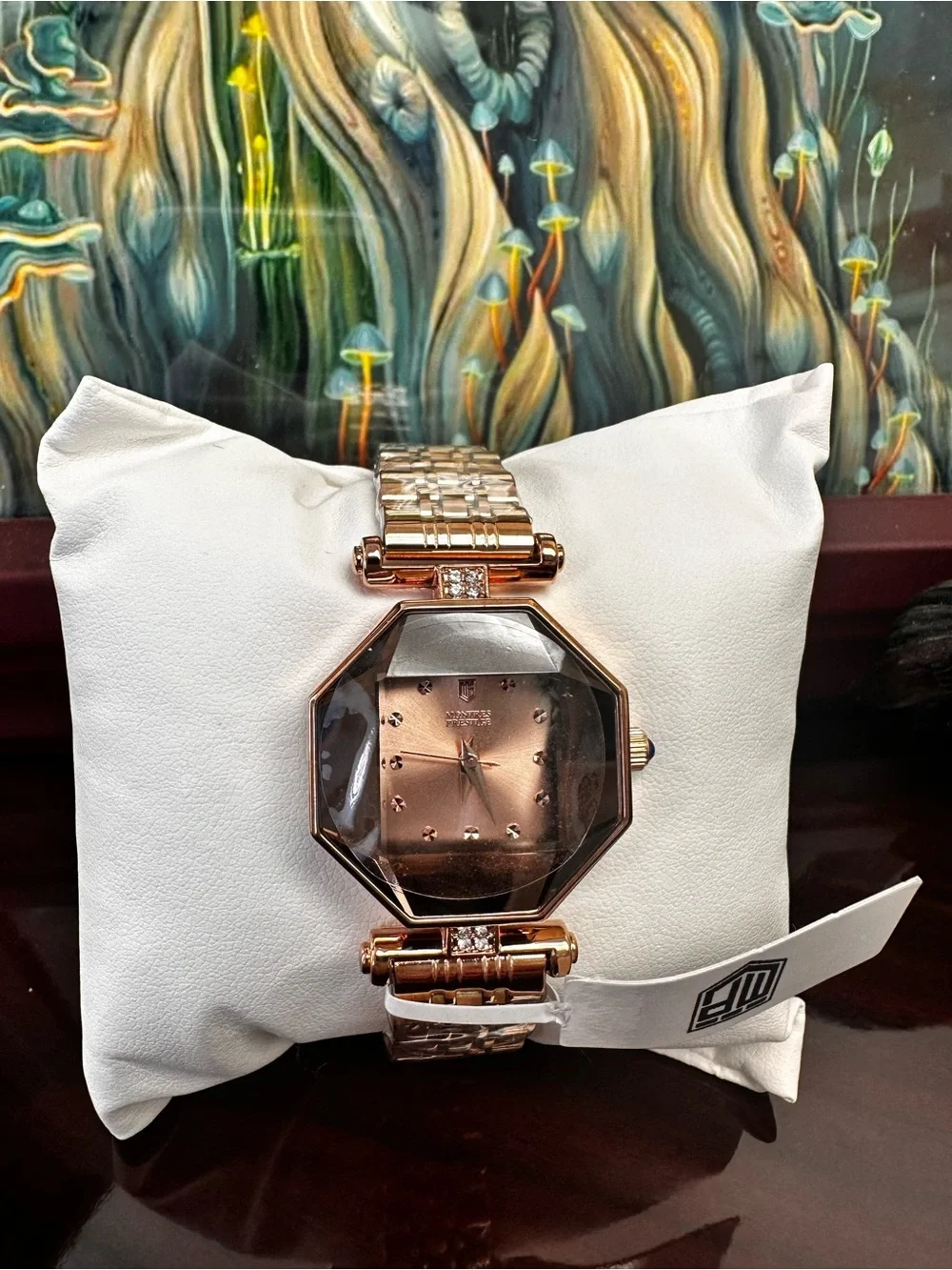 Montres Prestige Invicta Octagonal Rose Gold Crystal Accent Bracelet Watch